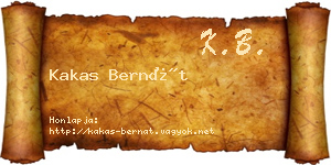 Kakas Bernát névjegykártya